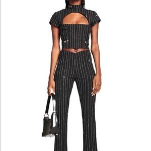 I.AM.GIA Black Pinstripe Set